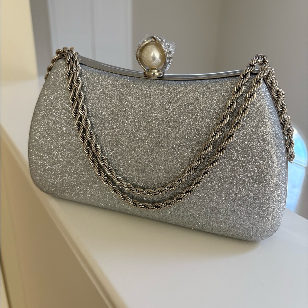 Elegant Silver Evening Clutch